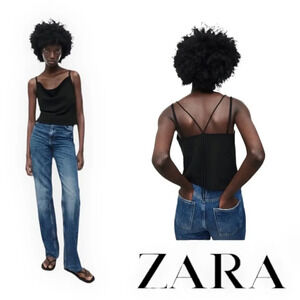 ZARA | Black | MULTIPOSITION STRAP TANK TOP
